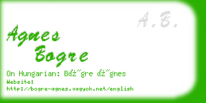 agnes bogre business card